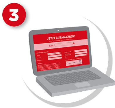 Code unten eingeben und Gewinnspielmaske ausfüllen